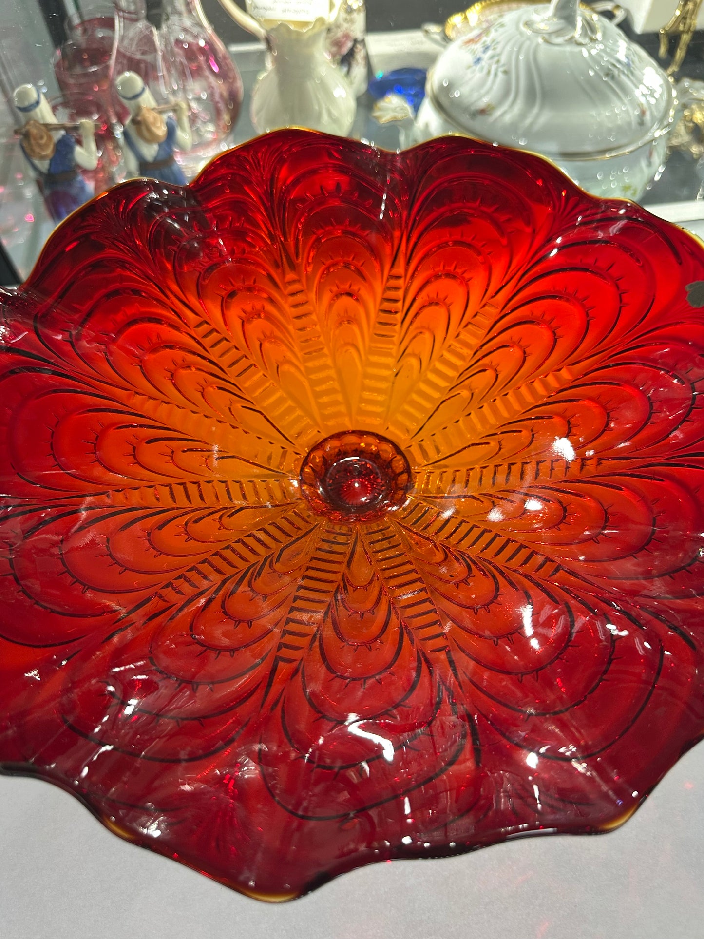 Italy Made Ruby Red Comport