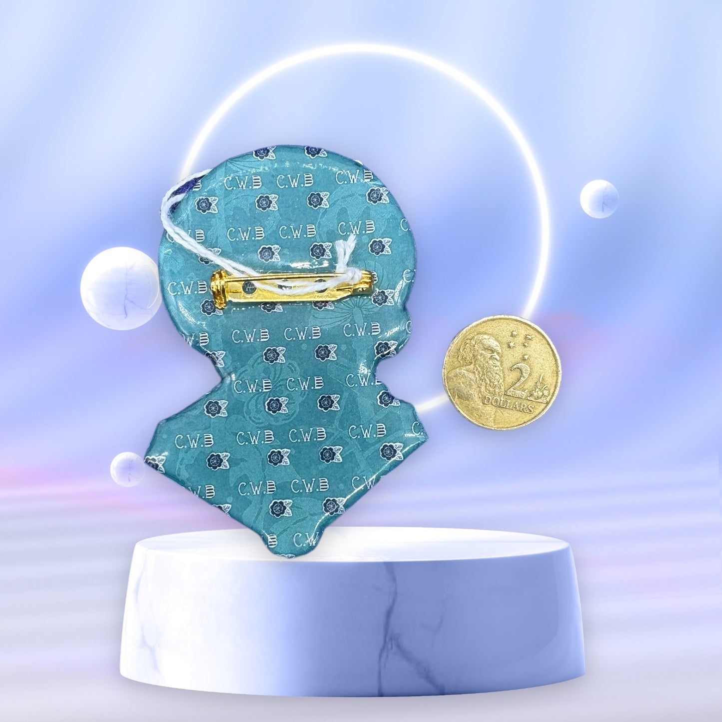 Hand Made Lady Head Brooch By Cat Walk UK