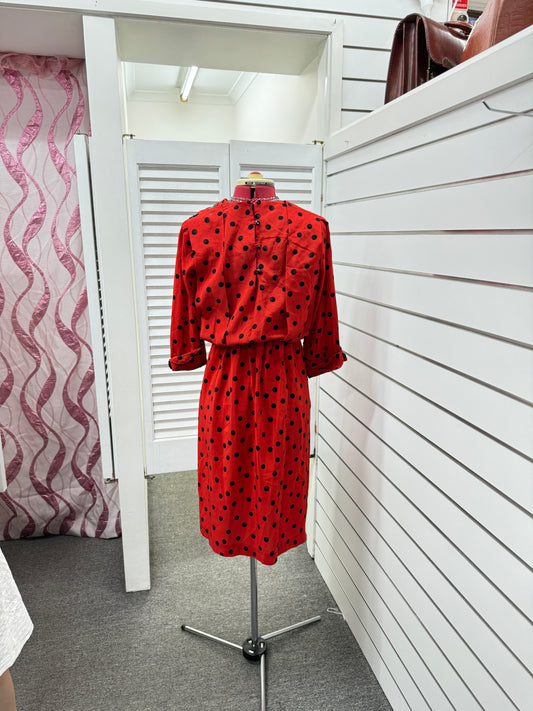 Mark snaw 1980s Red and Black Spot Dress