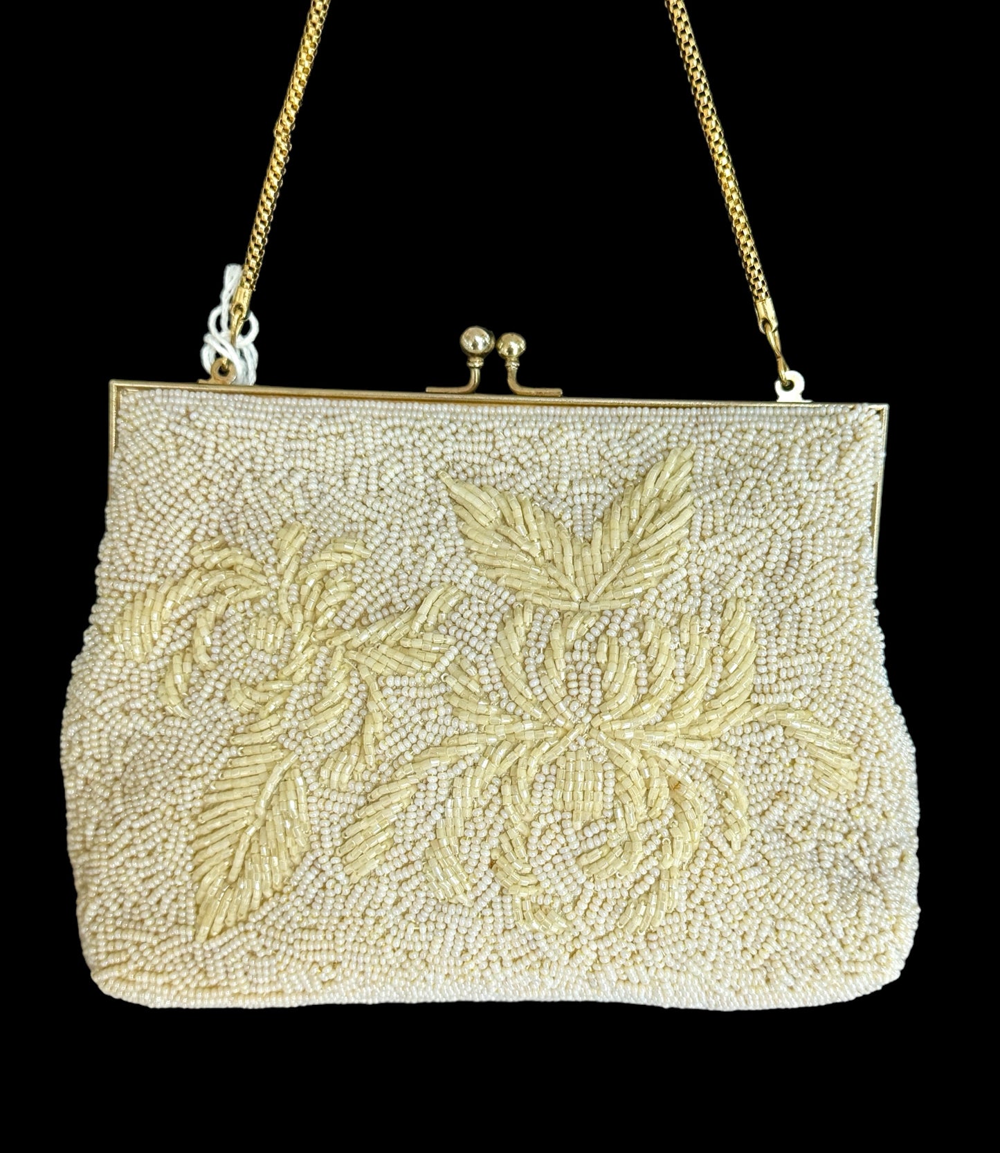 Cream Beaded Bag