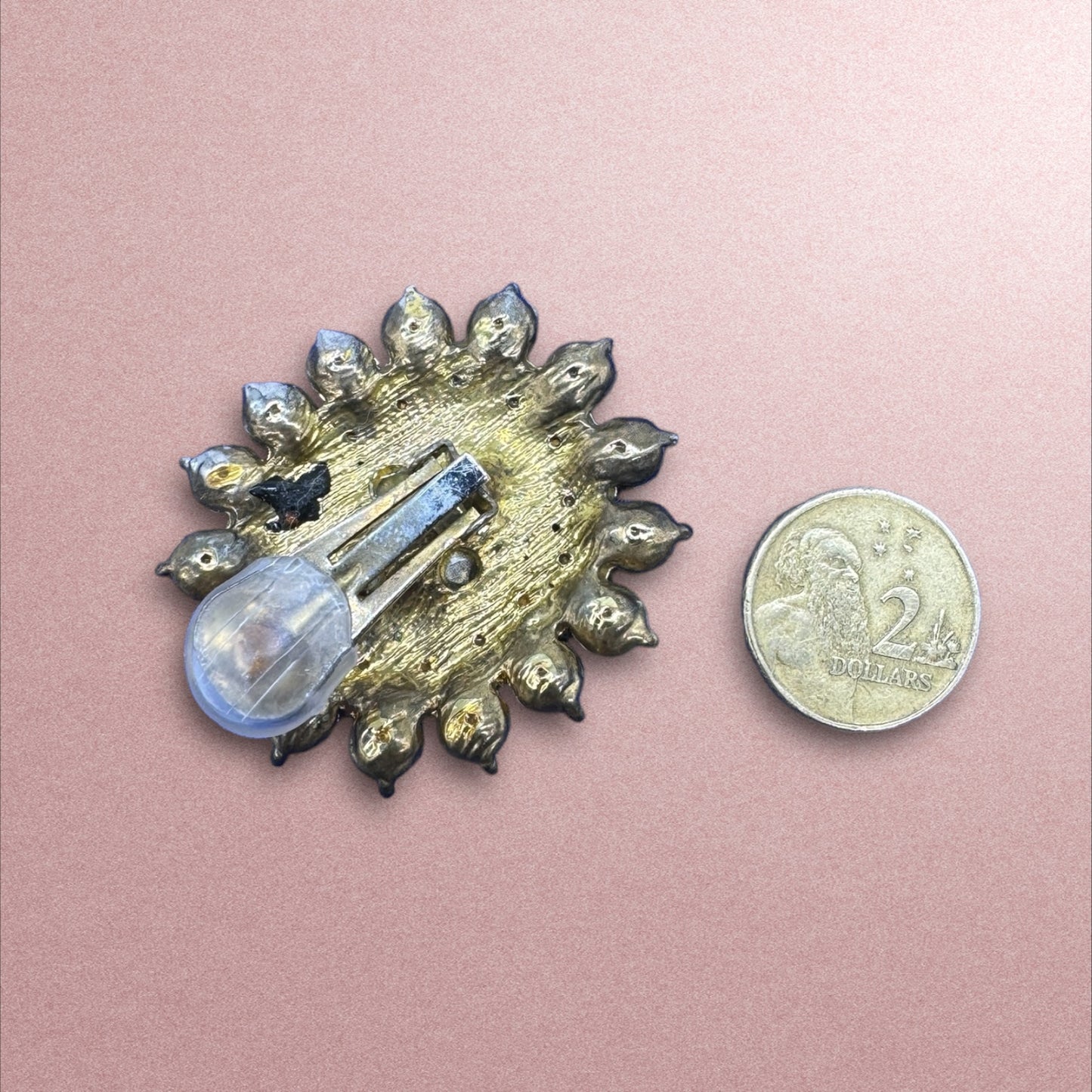 Vintage 1950s Rhinestone Clip On Earrings
