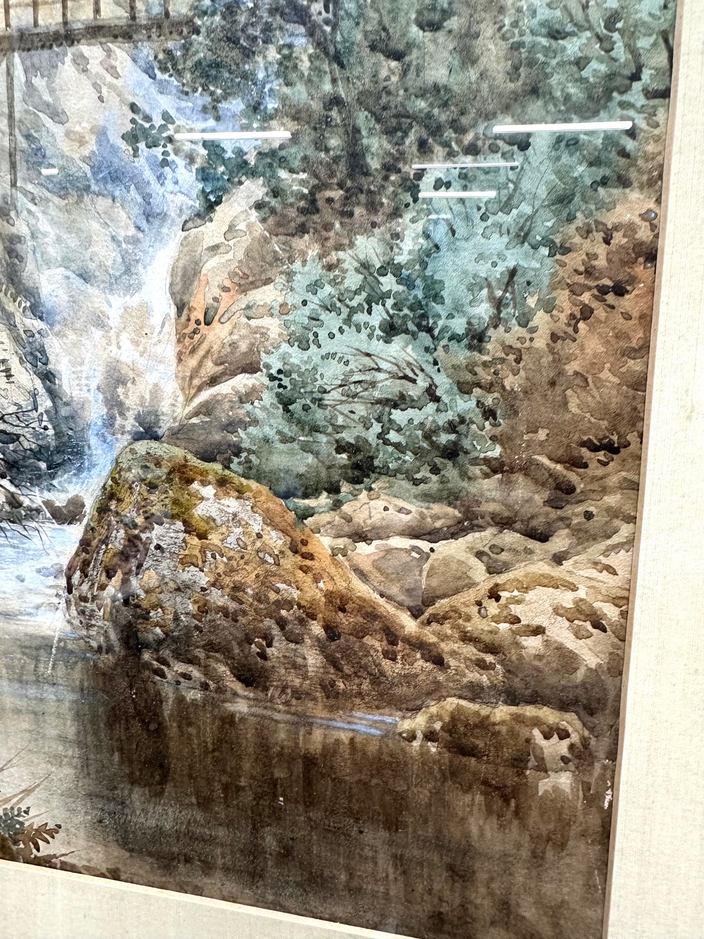 Signed Bridge Scene, 57cm x 73cm