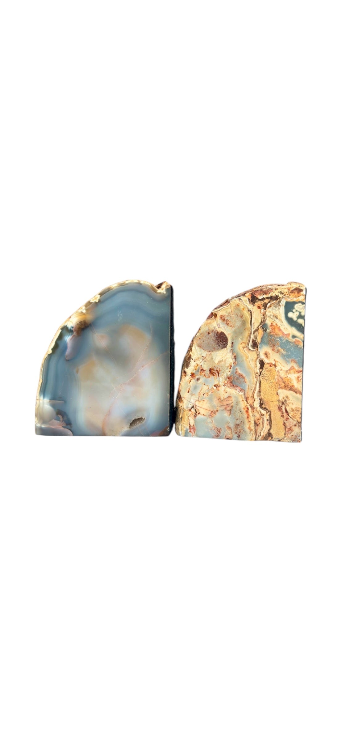 Pair Natural agate bookends