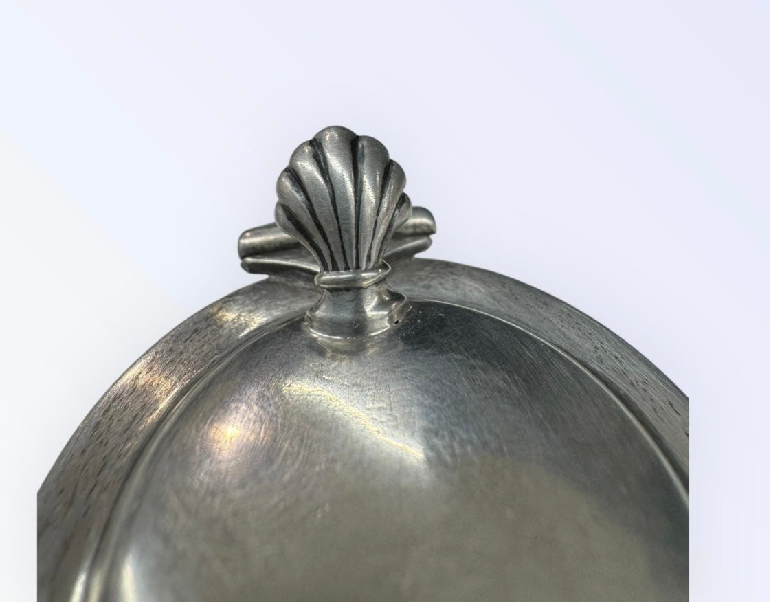 1917 Hallmark Sterling Silver Salt cellar with spoon