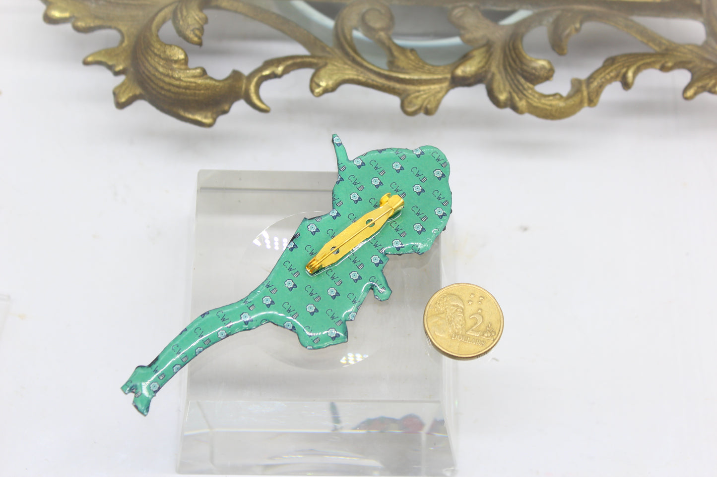 Art Deco Brooch Handmade Retro Girl