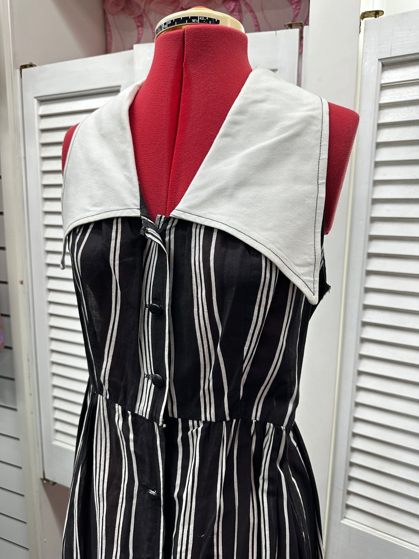 1970s Leroy Black and White Dress