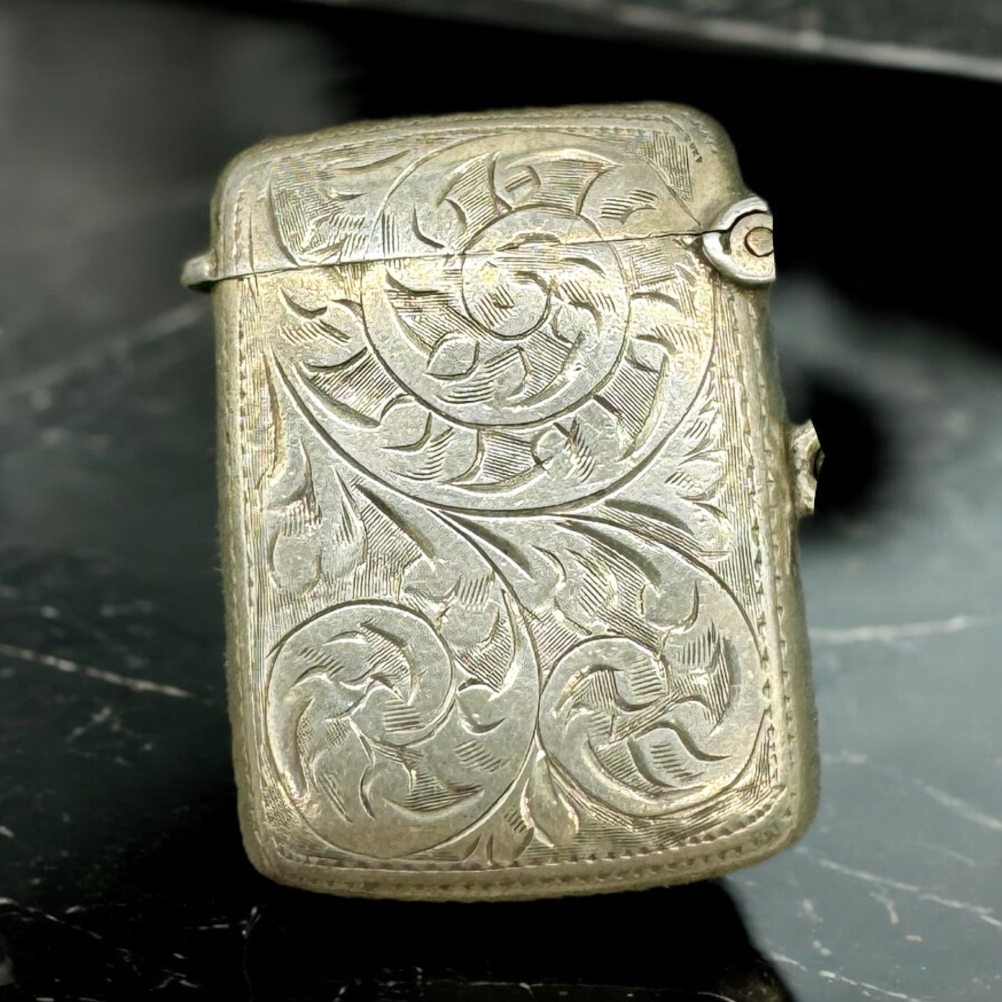 Sterling Silver Vesta Case with Chain