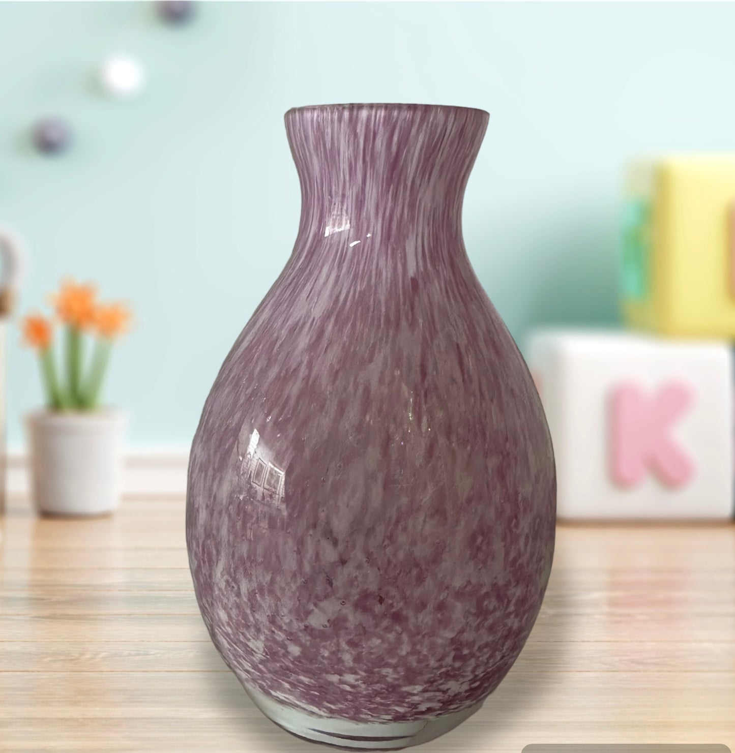 pink glass vase