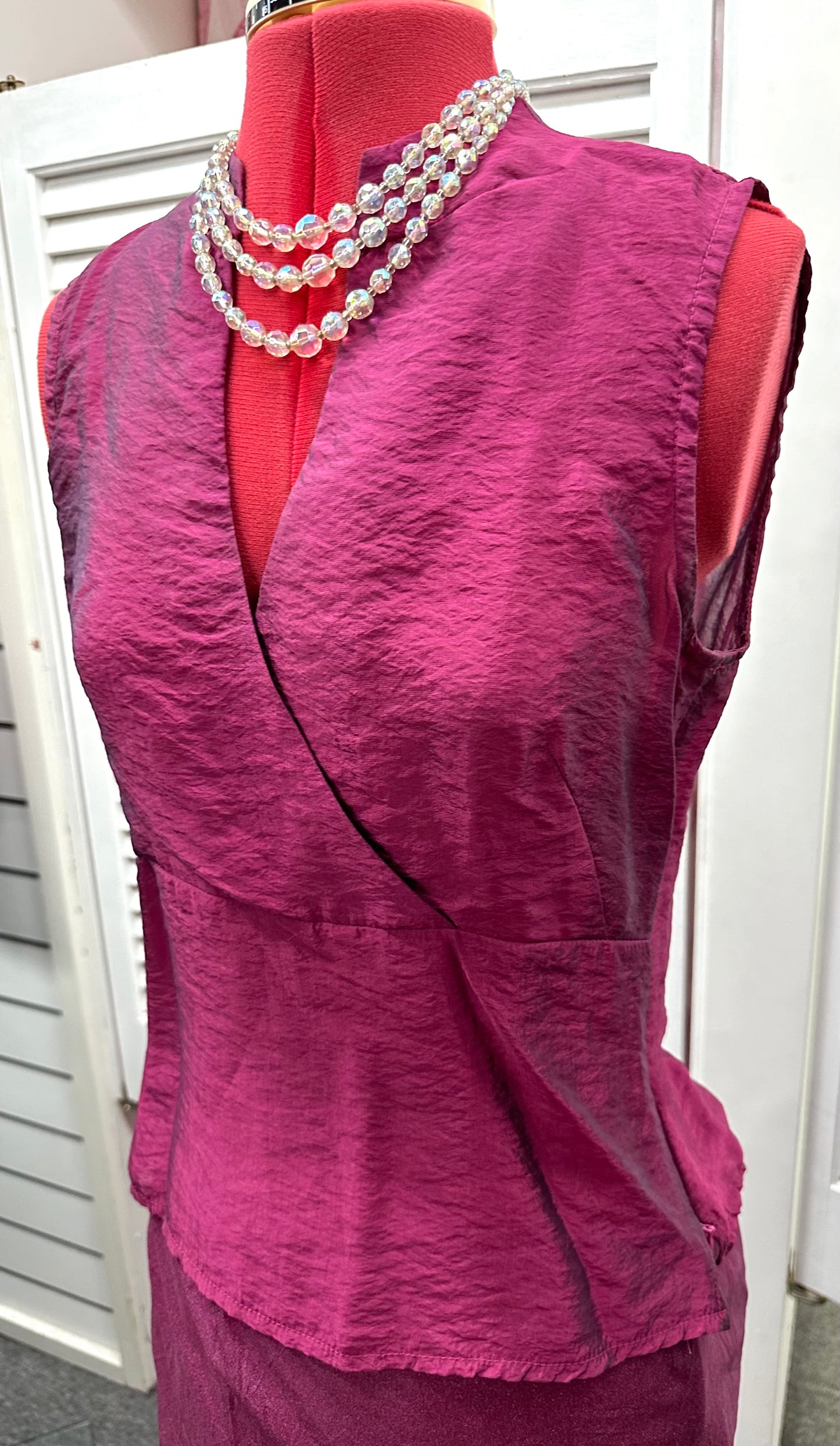Magenta 2 Piece Ojay Top + Skirt French Fabric