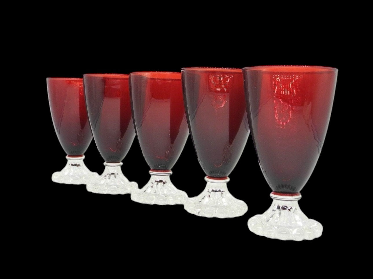 6x Ruby Boopie Glass