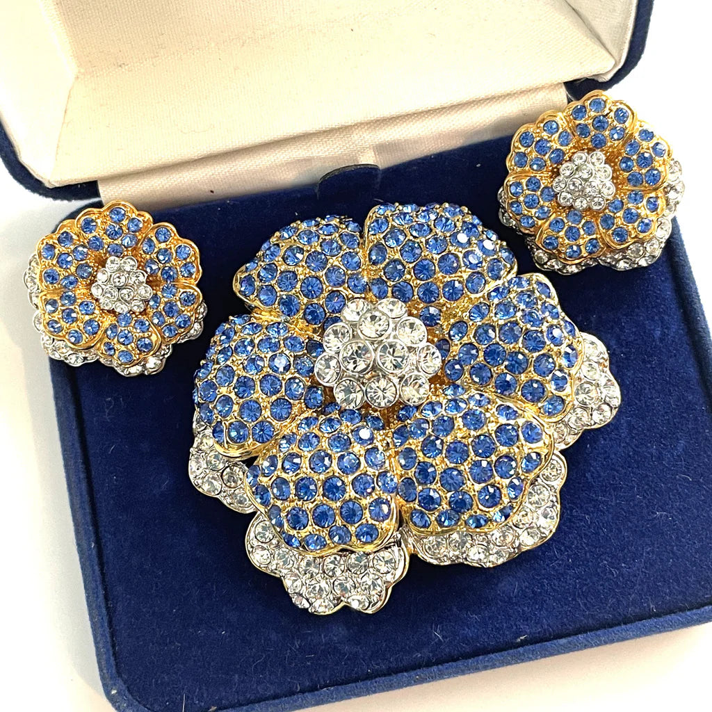 Camrose & Kross Vintage Jacqueling Bouvier Kennedy Collection Brooch & Earrings
