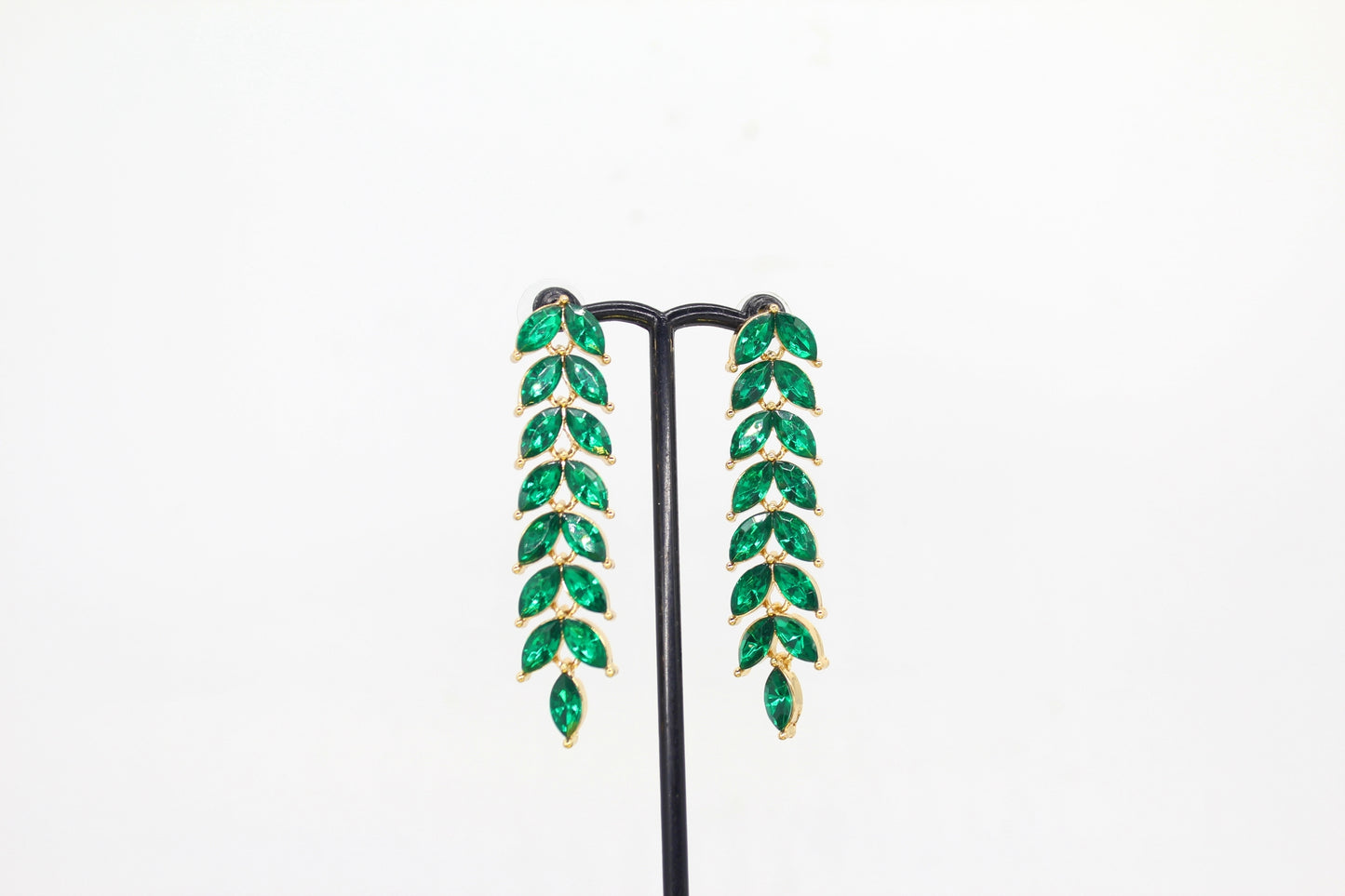 Green Rhinestone Earrings