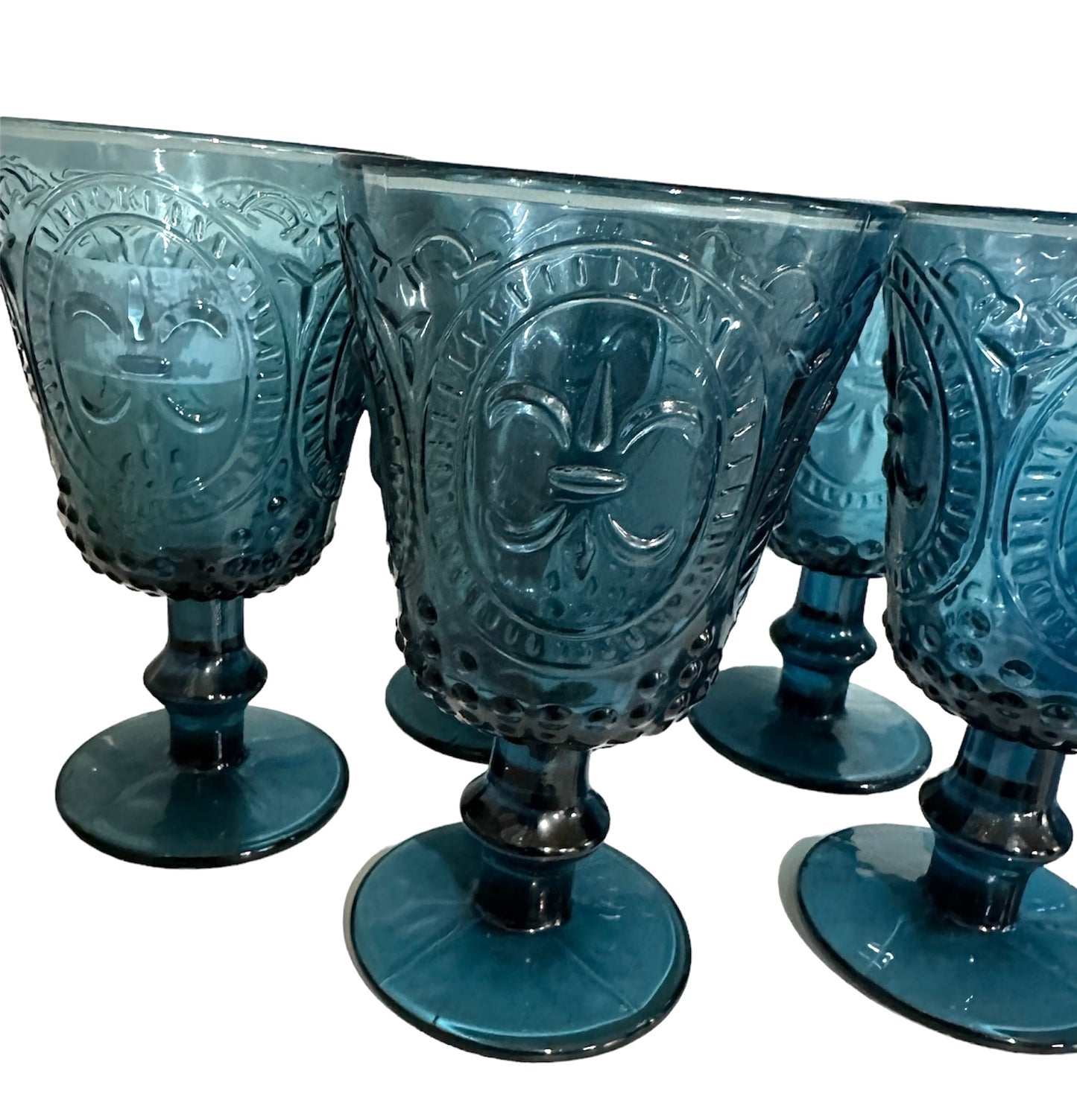 Set of 5 EAPG Blue Glasses
