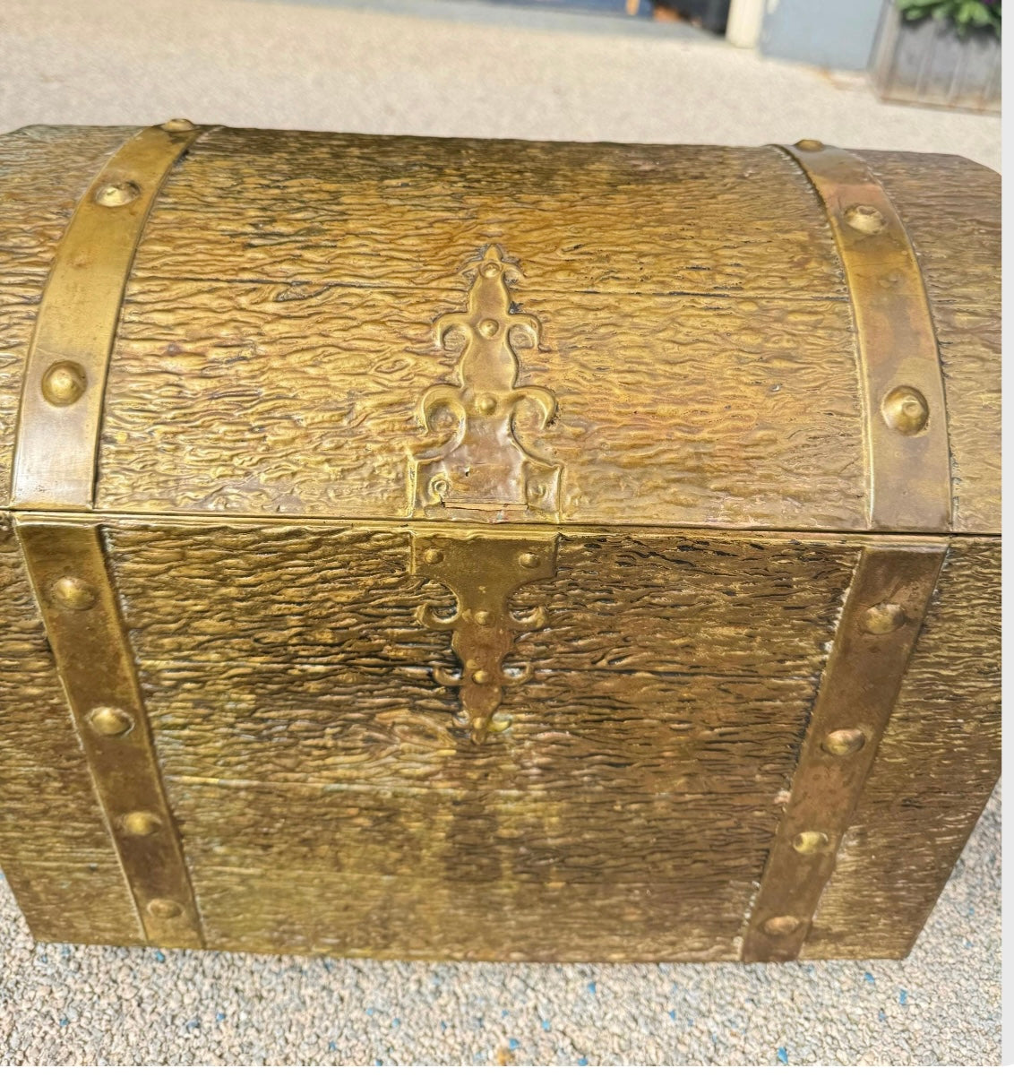 Large Antique Brass Jewellery Chest – Treasure Trunk Style