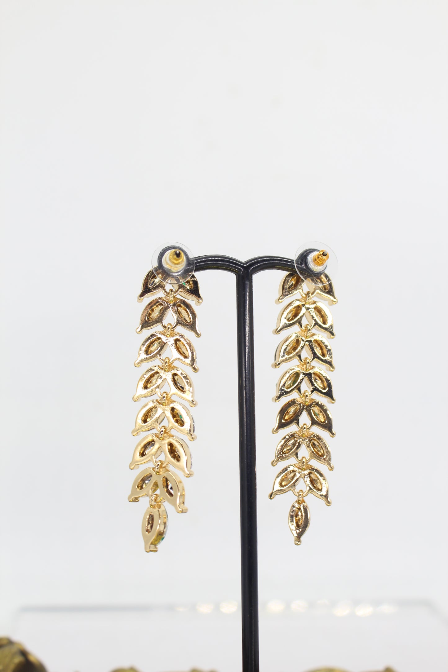 Green Rhinestone Earrings