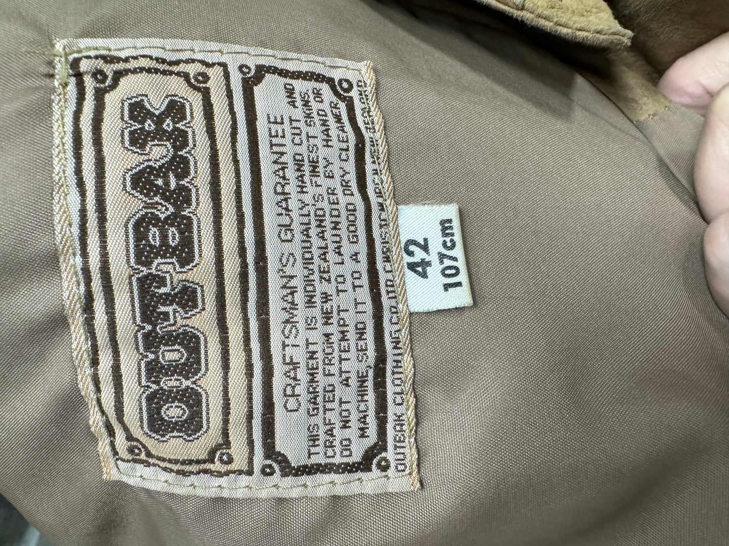 Quality New Zealand Leatger Zip Front Jacket, Good Condition