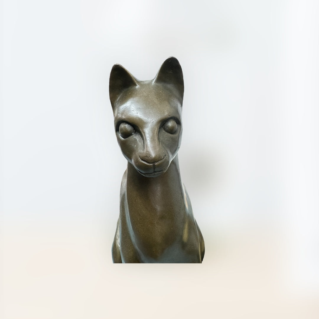 36cmH Moigniez Bronze Cat Sculpture