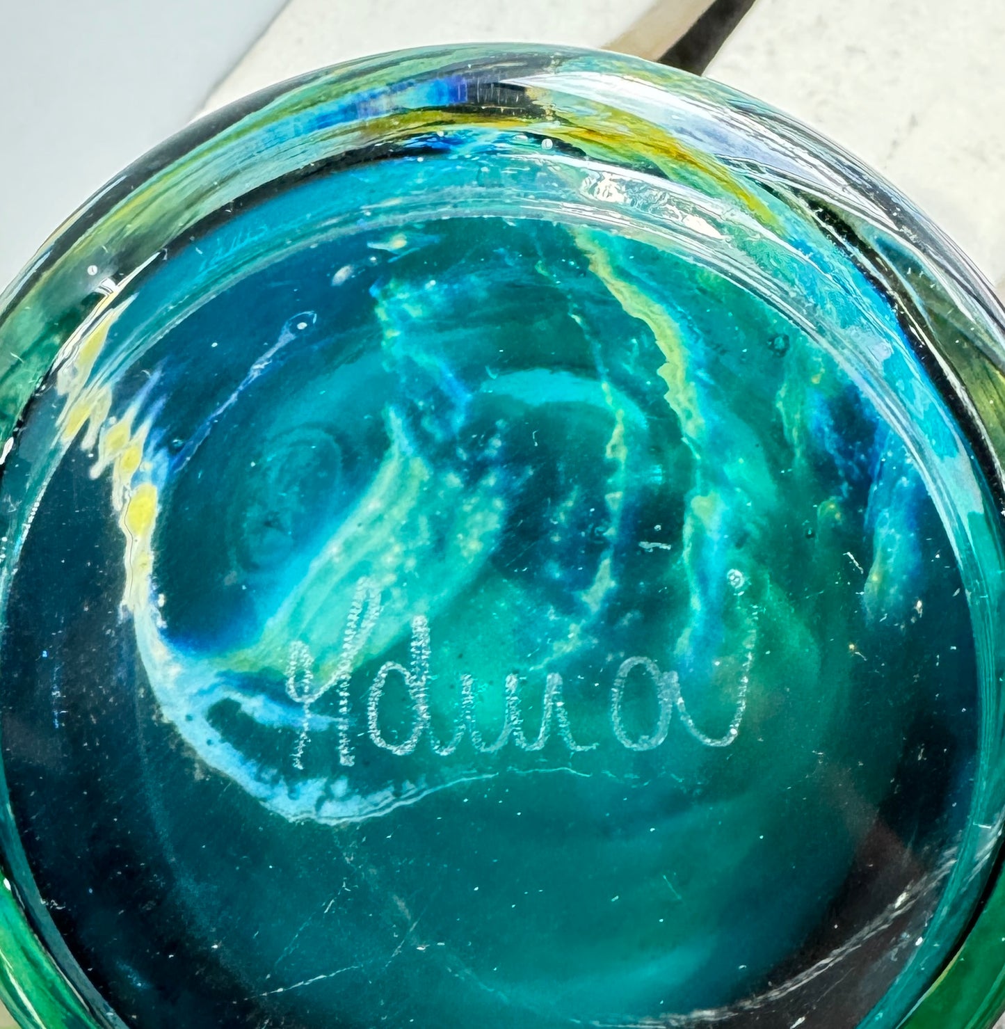 Aqua Blue Mdina Glass Vase
