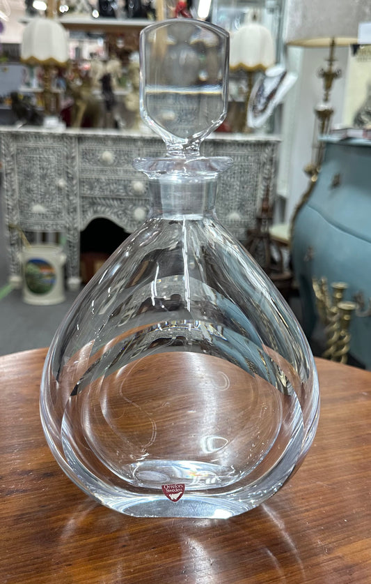 Orrefors Crystal Flat Drop Decanter