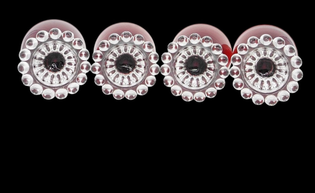 6x Ruby Boopie Glass