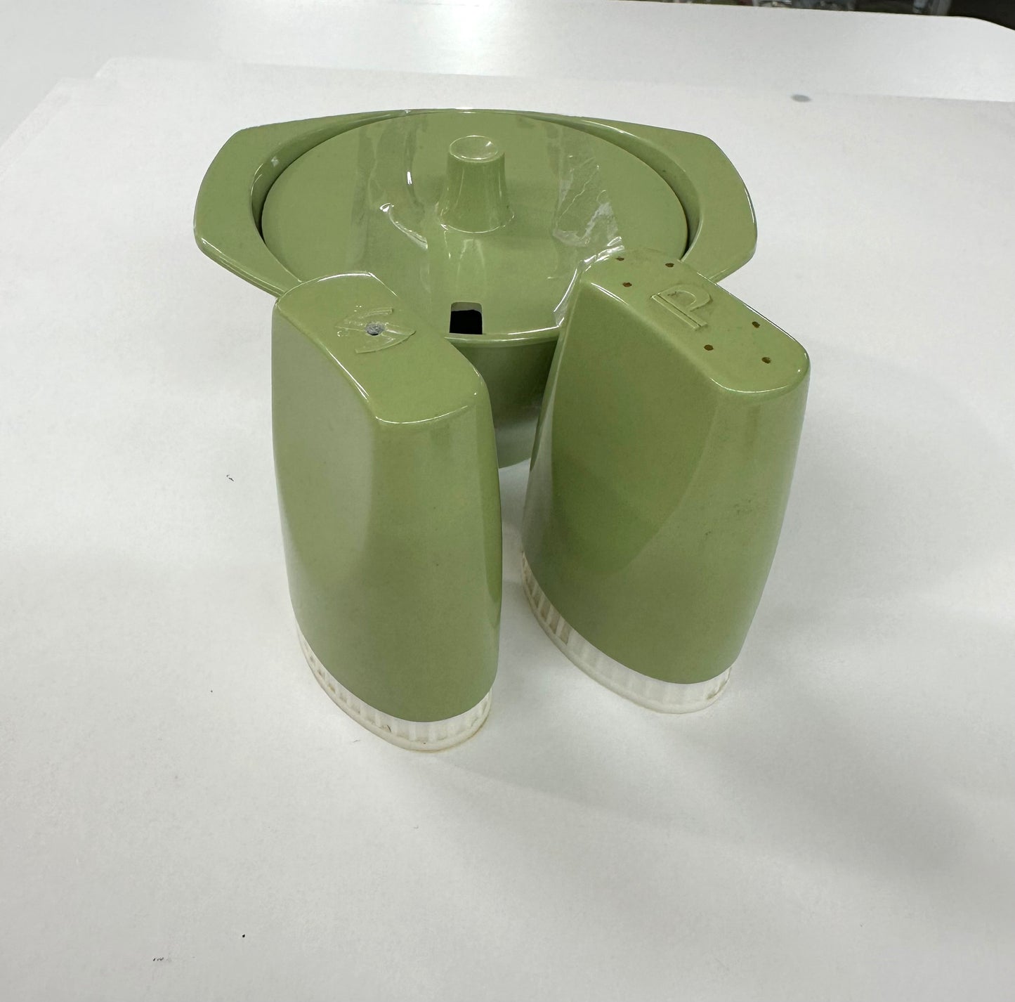 Nylex Green Bowl and Salt and Pepper Shaker