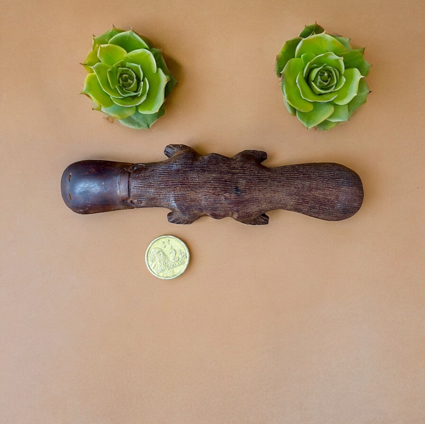 Signed Wooden Carved Platypus
