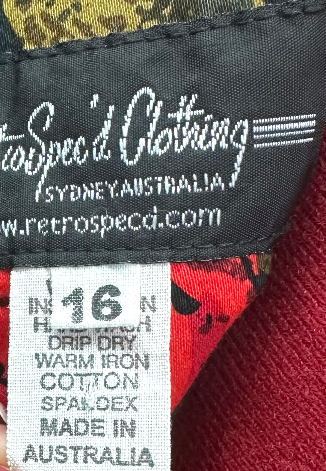 Red Cotton Retro Speed Label Dress