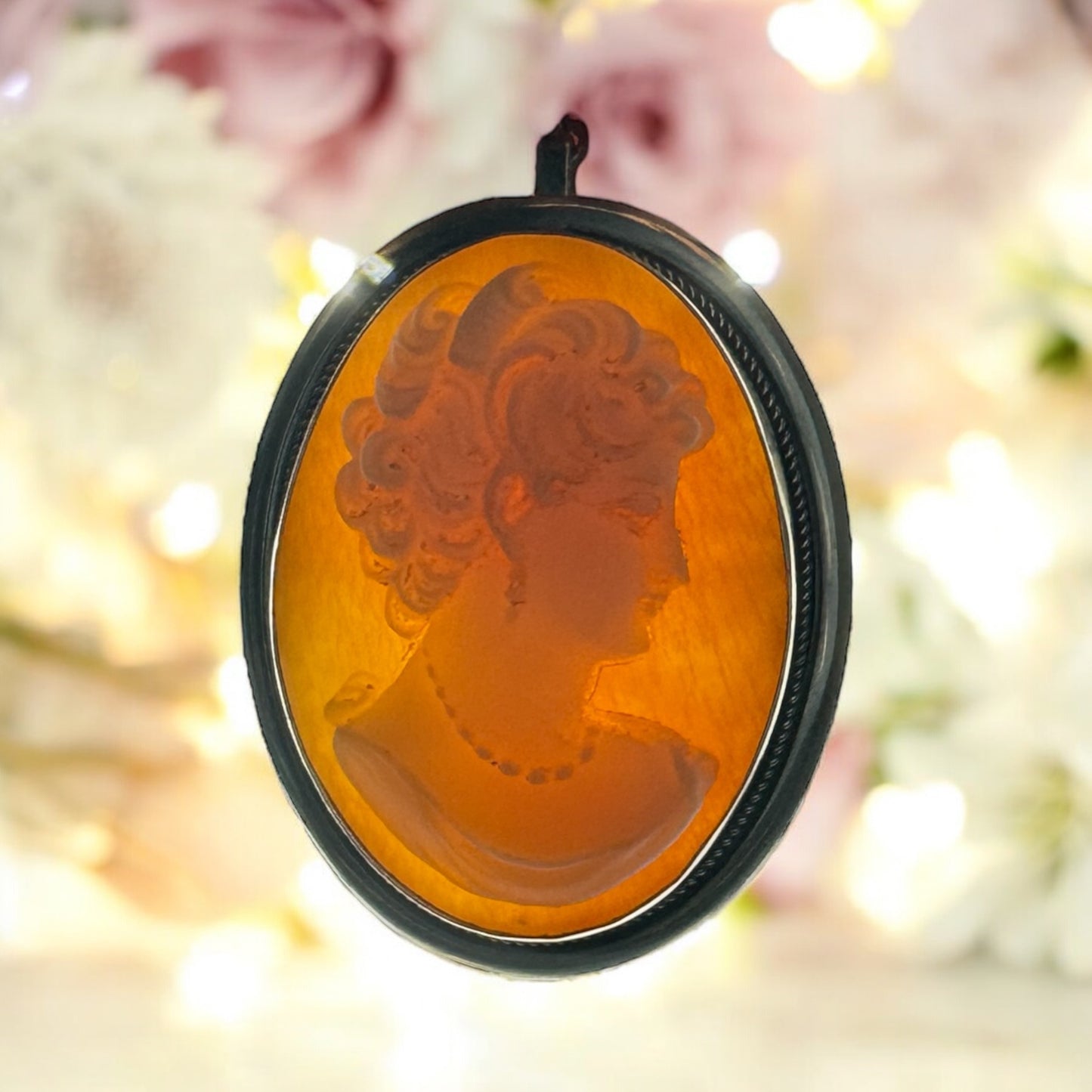 925 Silver c1920 Cameo Brooch