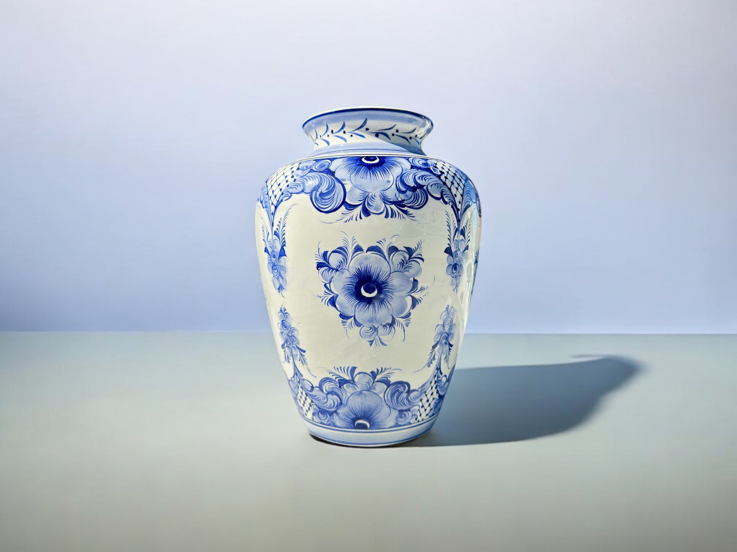 Large Portuguese Vase IN Blue and White , Fario & Bento