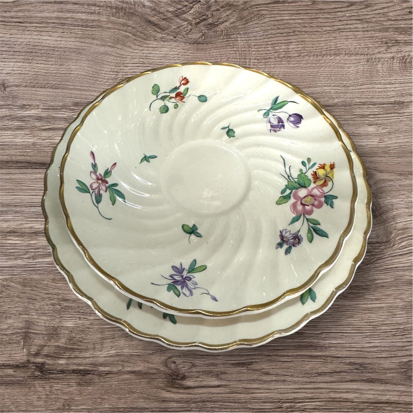 Clarice Cliff Olde Bristol Porcelain Trio By Duvivier