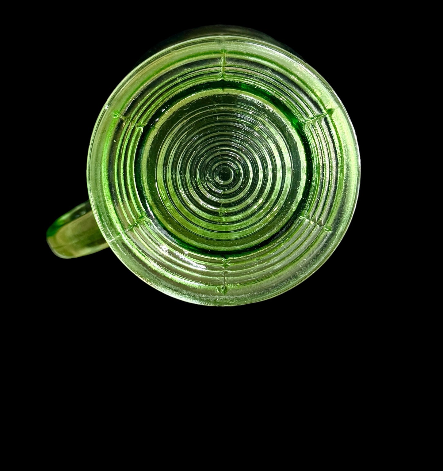 Big Vtg Green Depression green Glass Jar