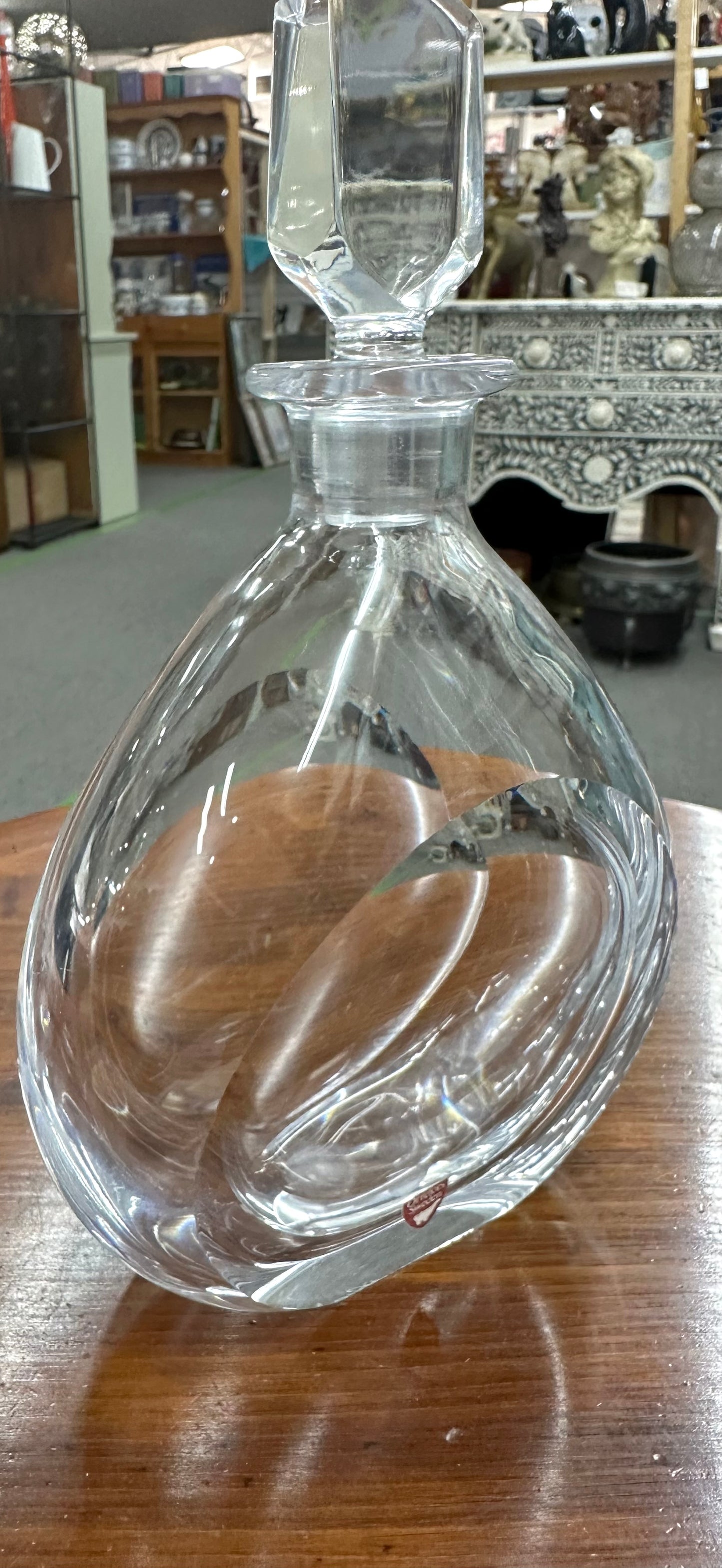 Orrefors Crystal Flat Drop Decanter