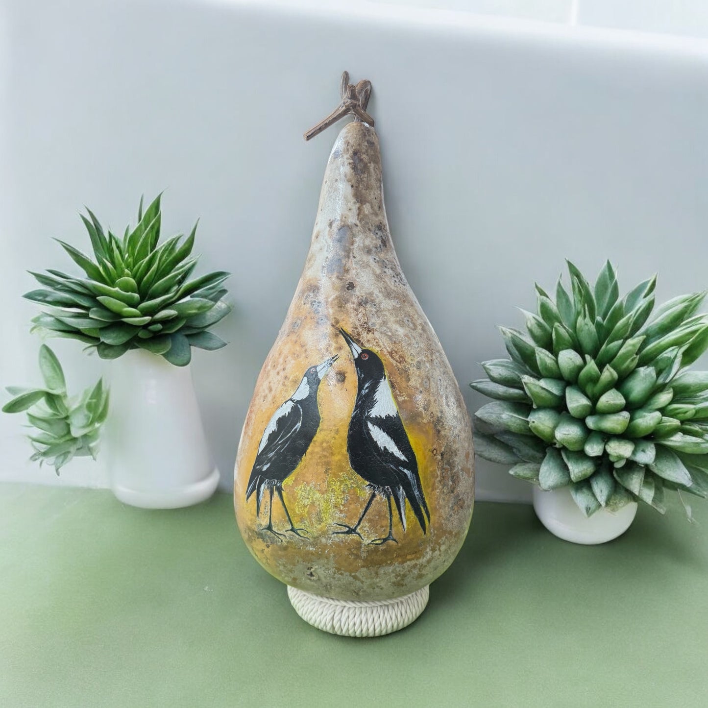 Hand Painted Artwork On Natural Gourd, Artwork