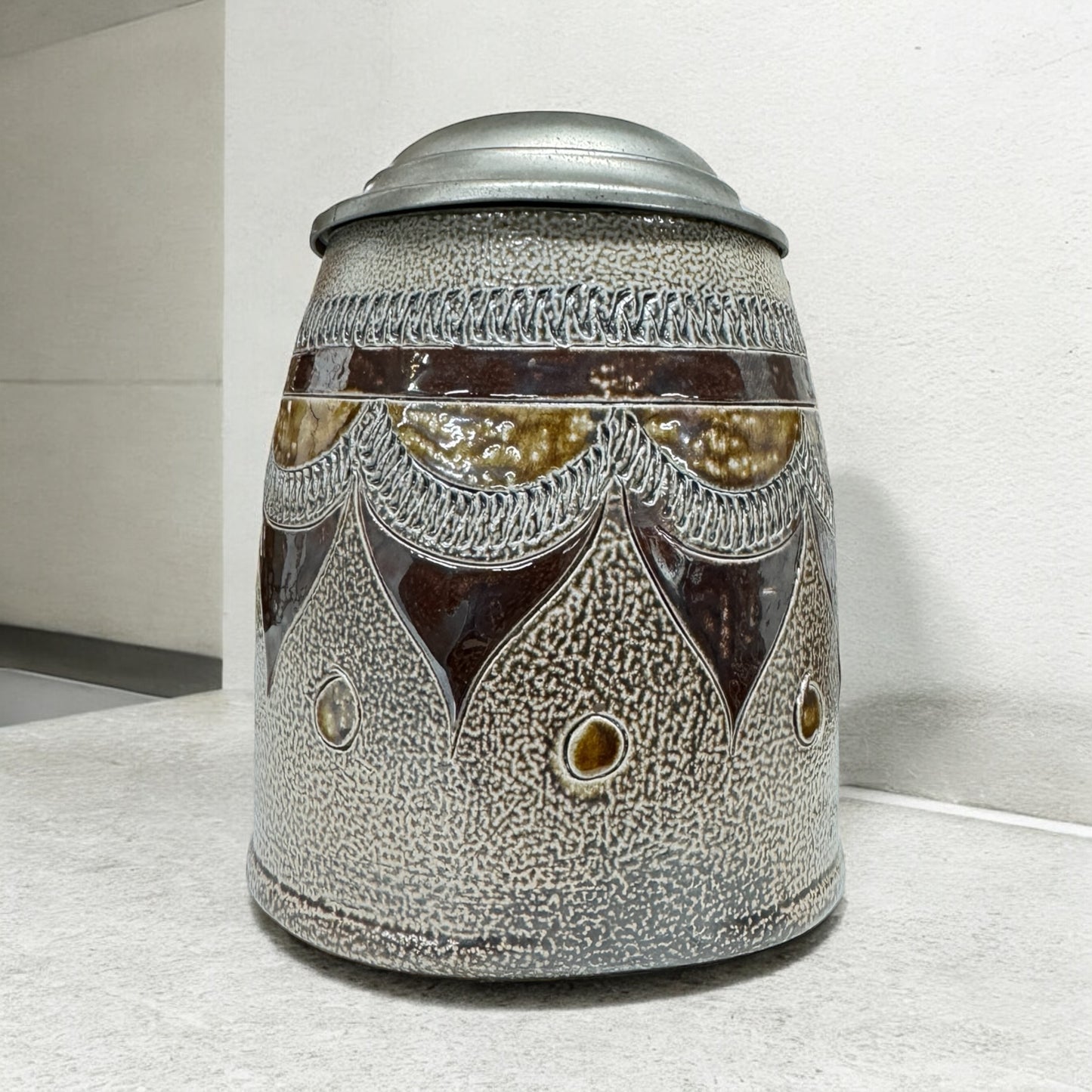 Ceramic Pewter Beer Stein