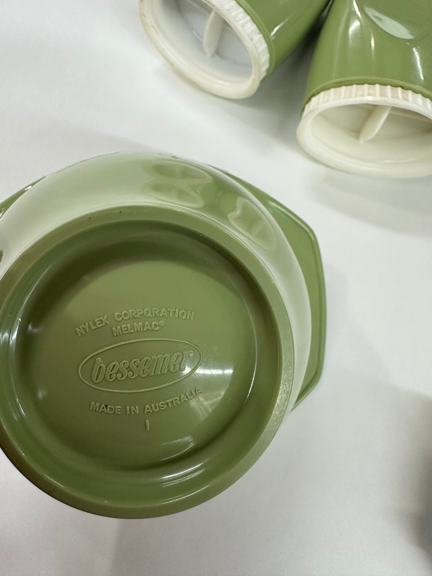 Nylex Green Bowl and Salt and Pepper Shaker