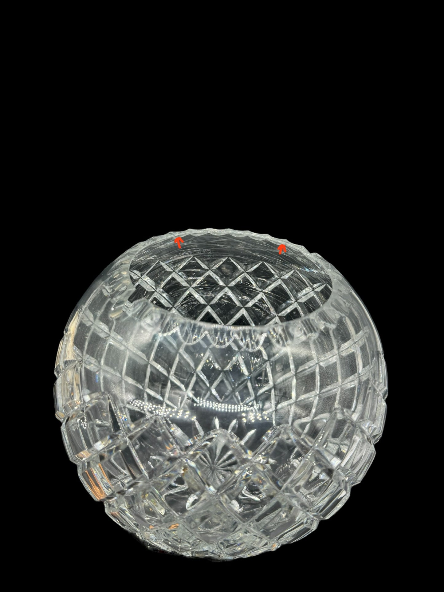 XL Crystal lamp,working order,vintage crystal lamp,mushroom shaped,mid century