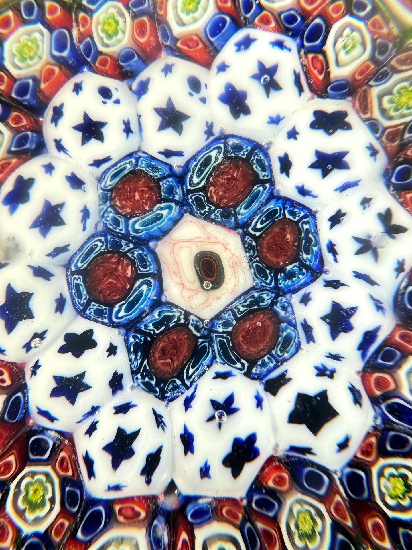 millefiori murano style art glass paperweight,glass paperweight,art glass