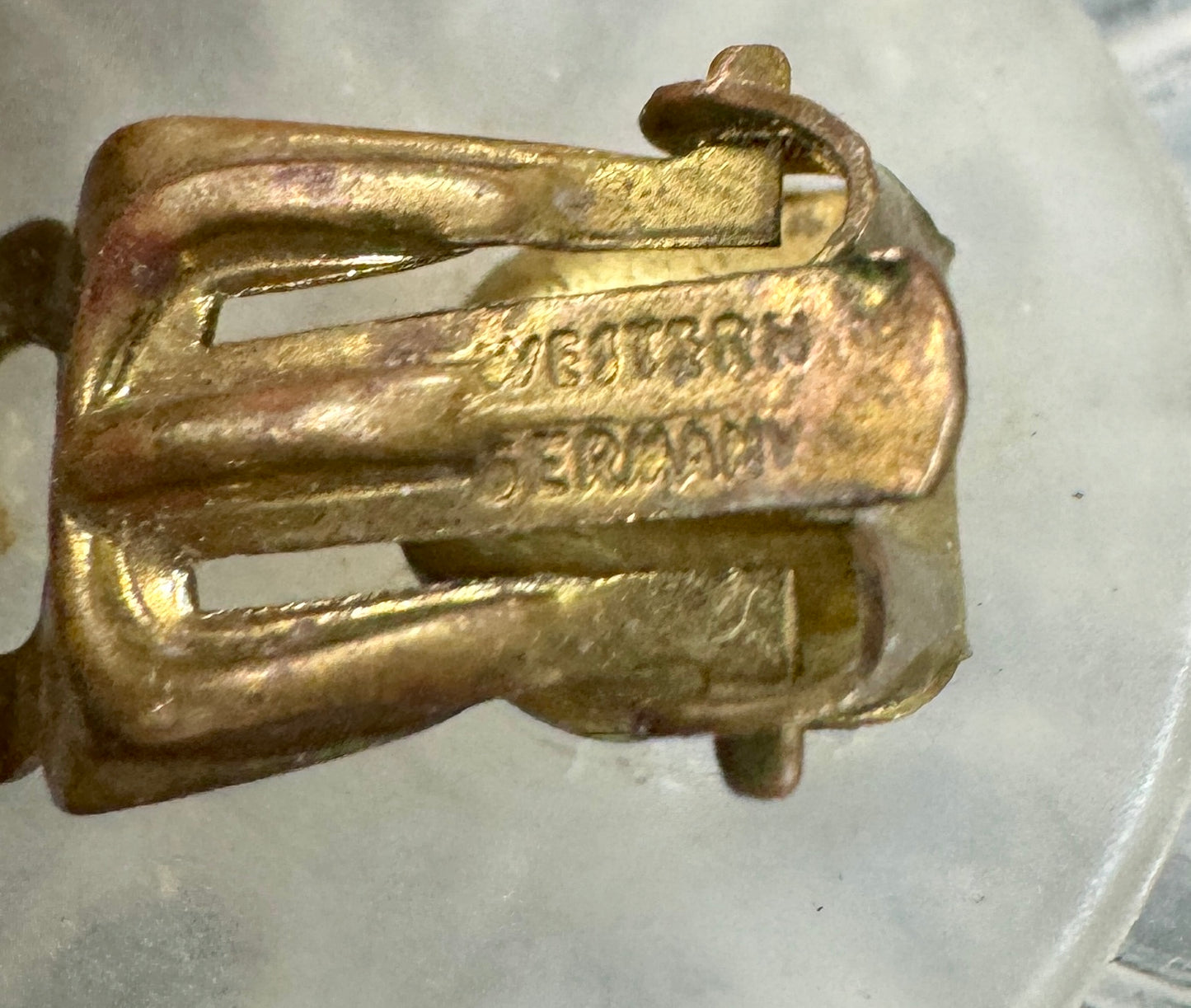 W Germany 80’s pair flower design clear lucite earrings,made in w Germany