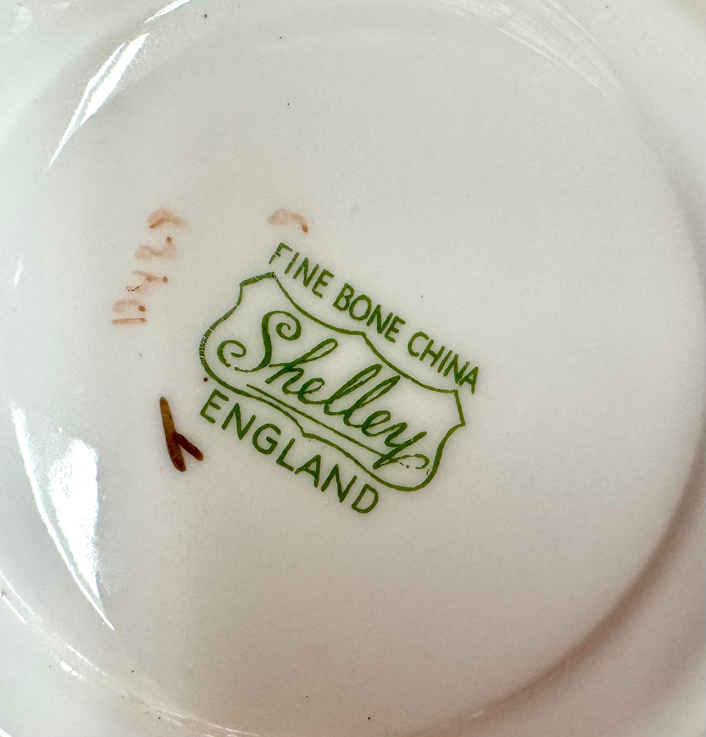 Shelley New Cambridge shape Stocks pattern tea trio,1940-1960’s
