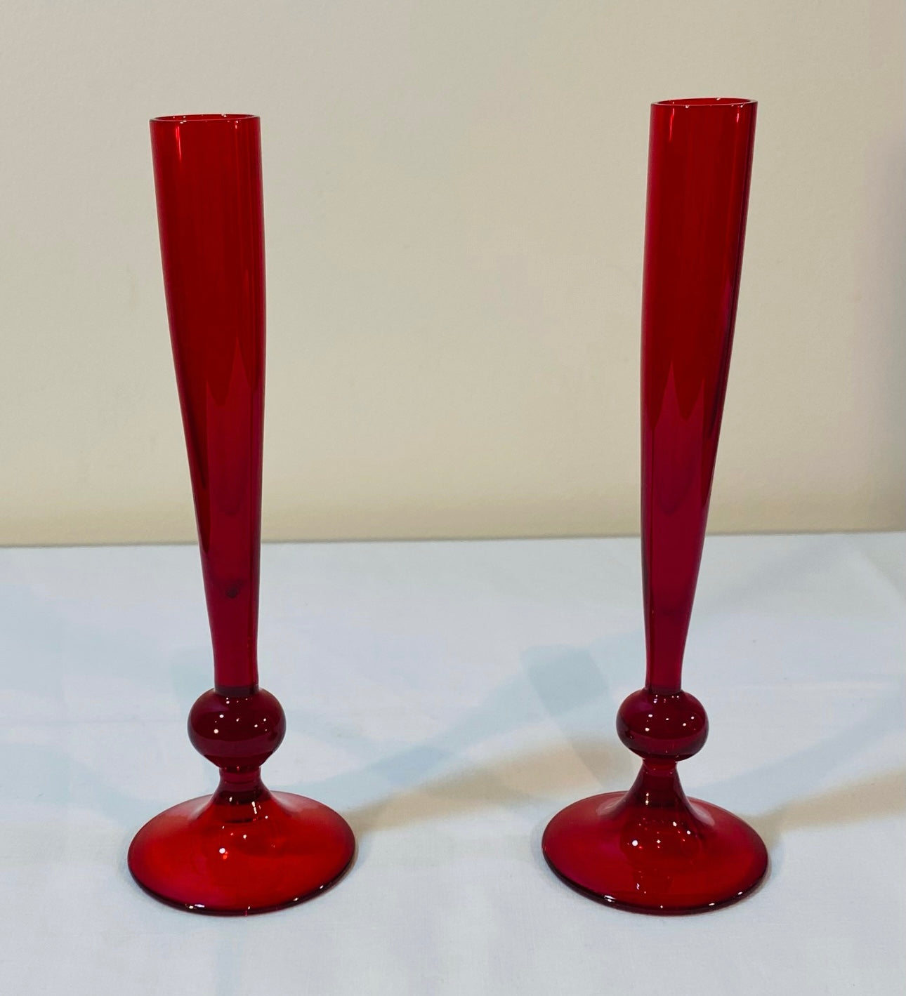 Pair Whitefriar Bud Vases