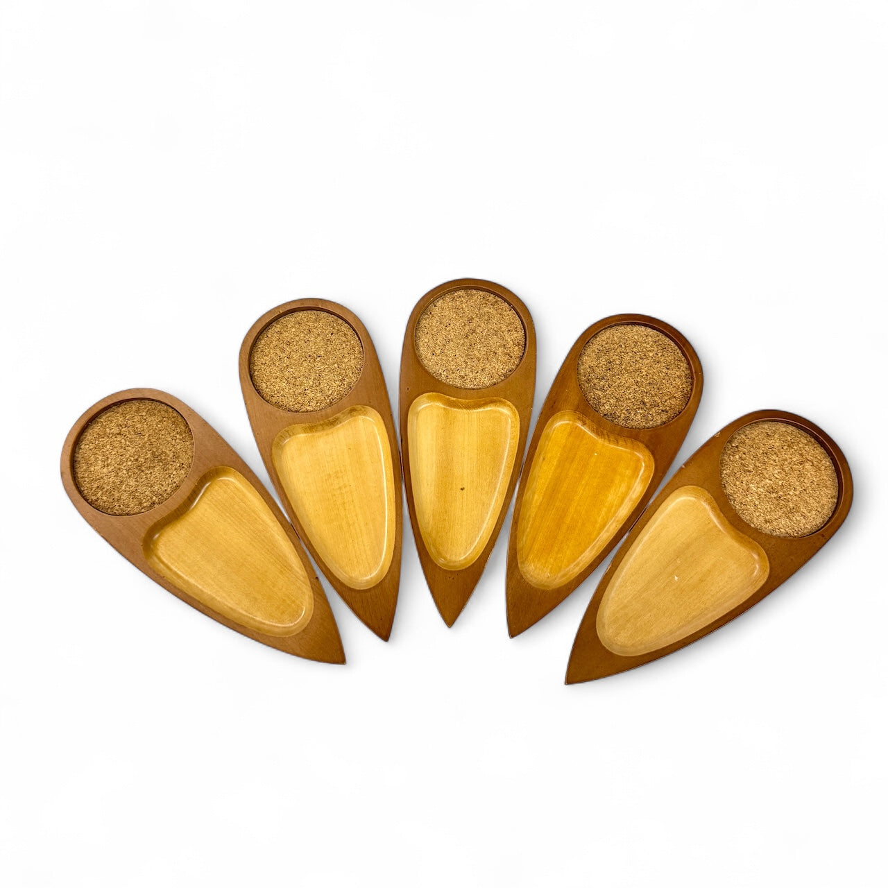 MCM wooden coaster set of 5