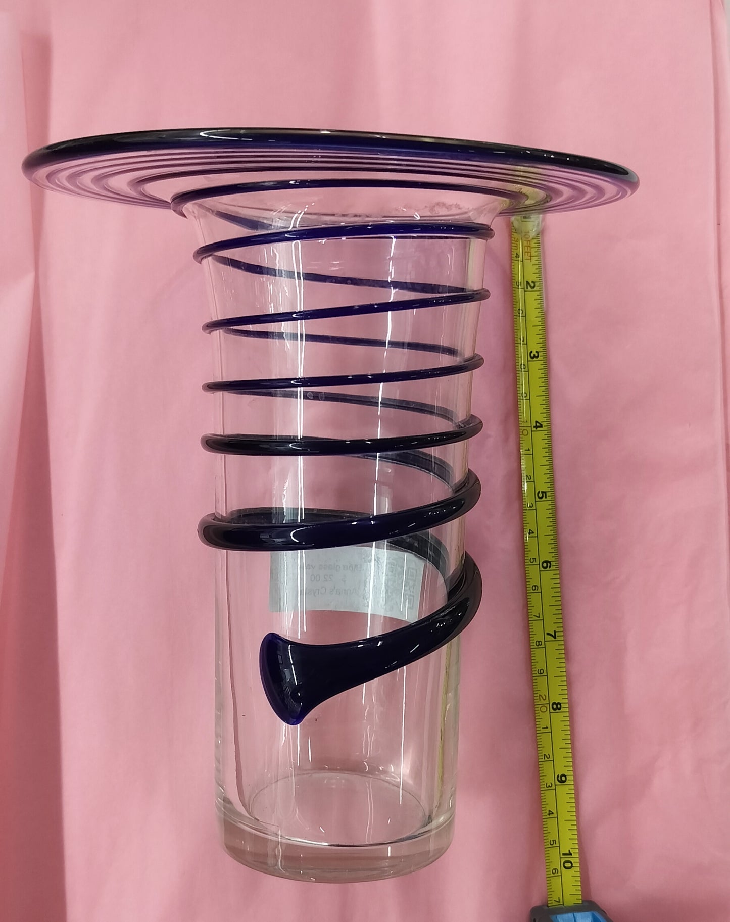 Blue glass vase