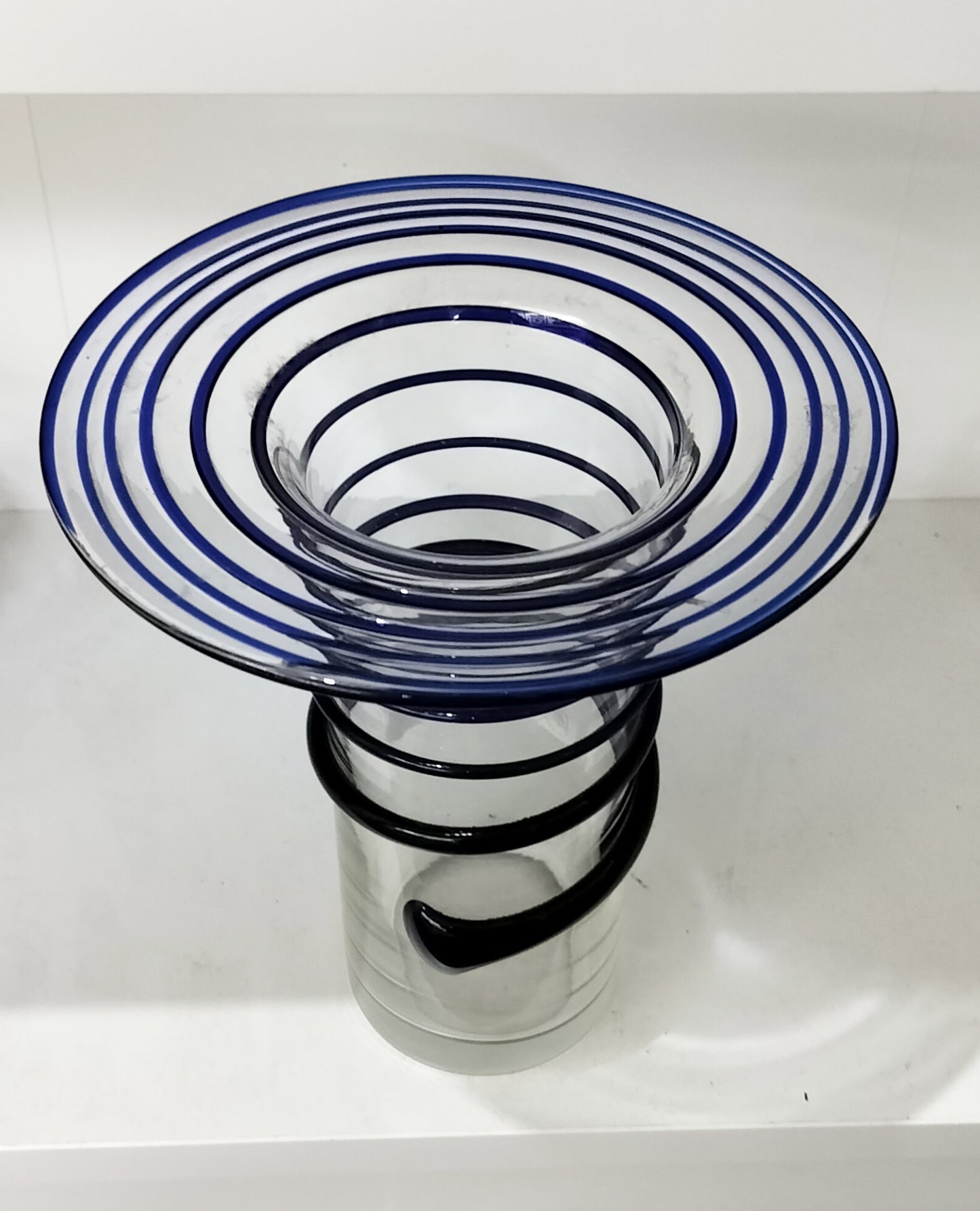 Blue glass vase