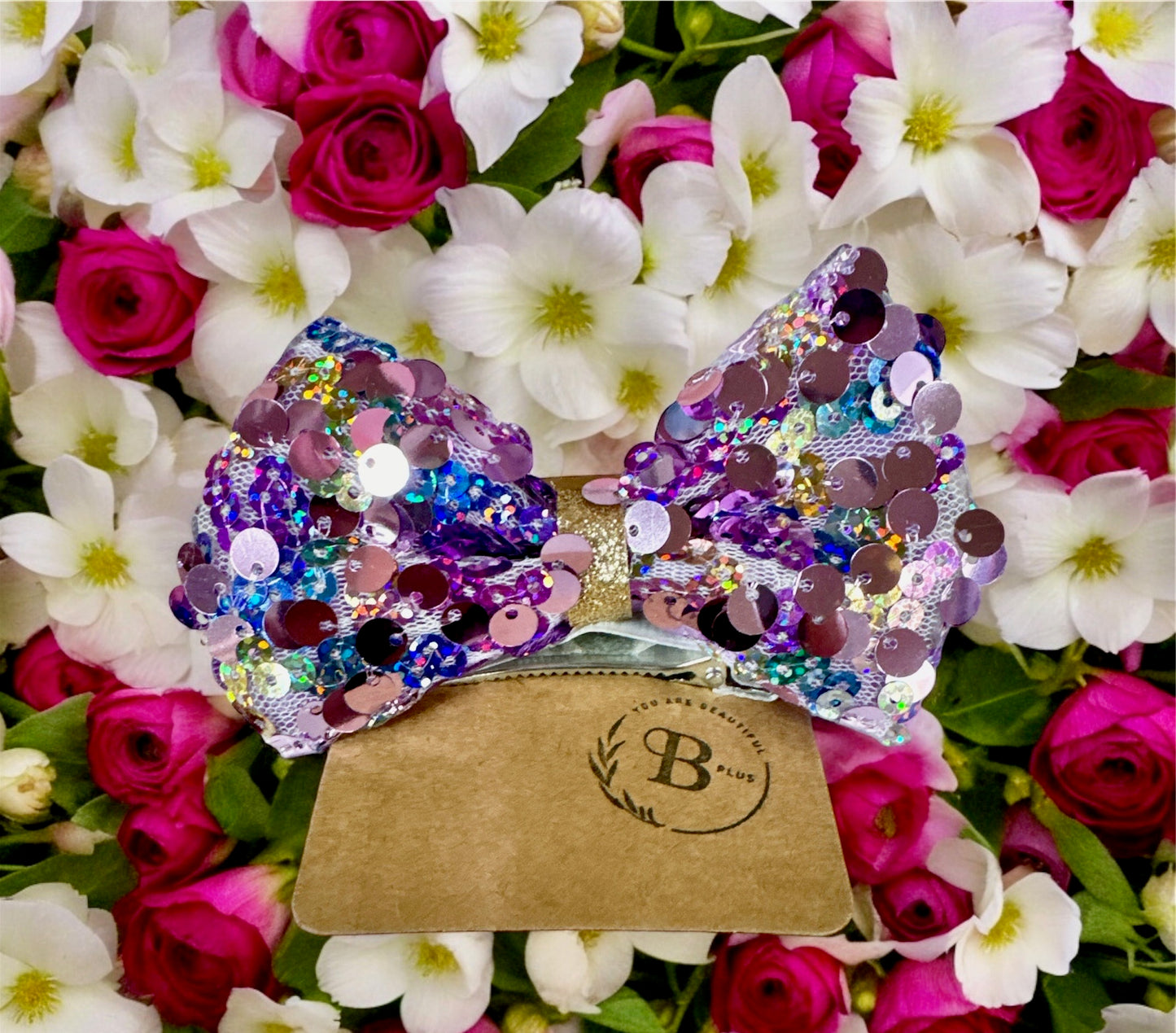 Stand Sequin Hair Bow - 03009