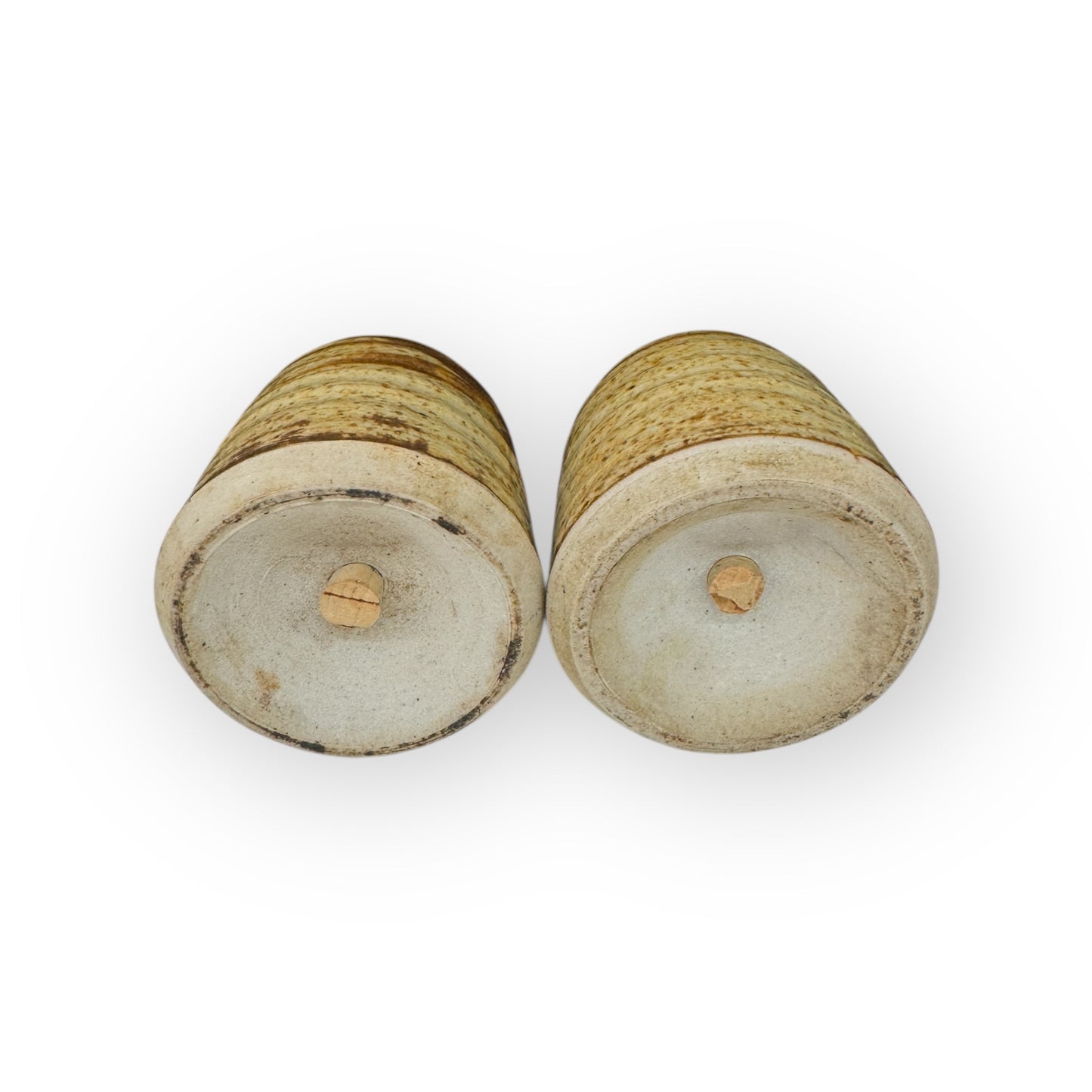 Vintage Studio Pottery Salt & Pepper Shakers – Leaf Motif