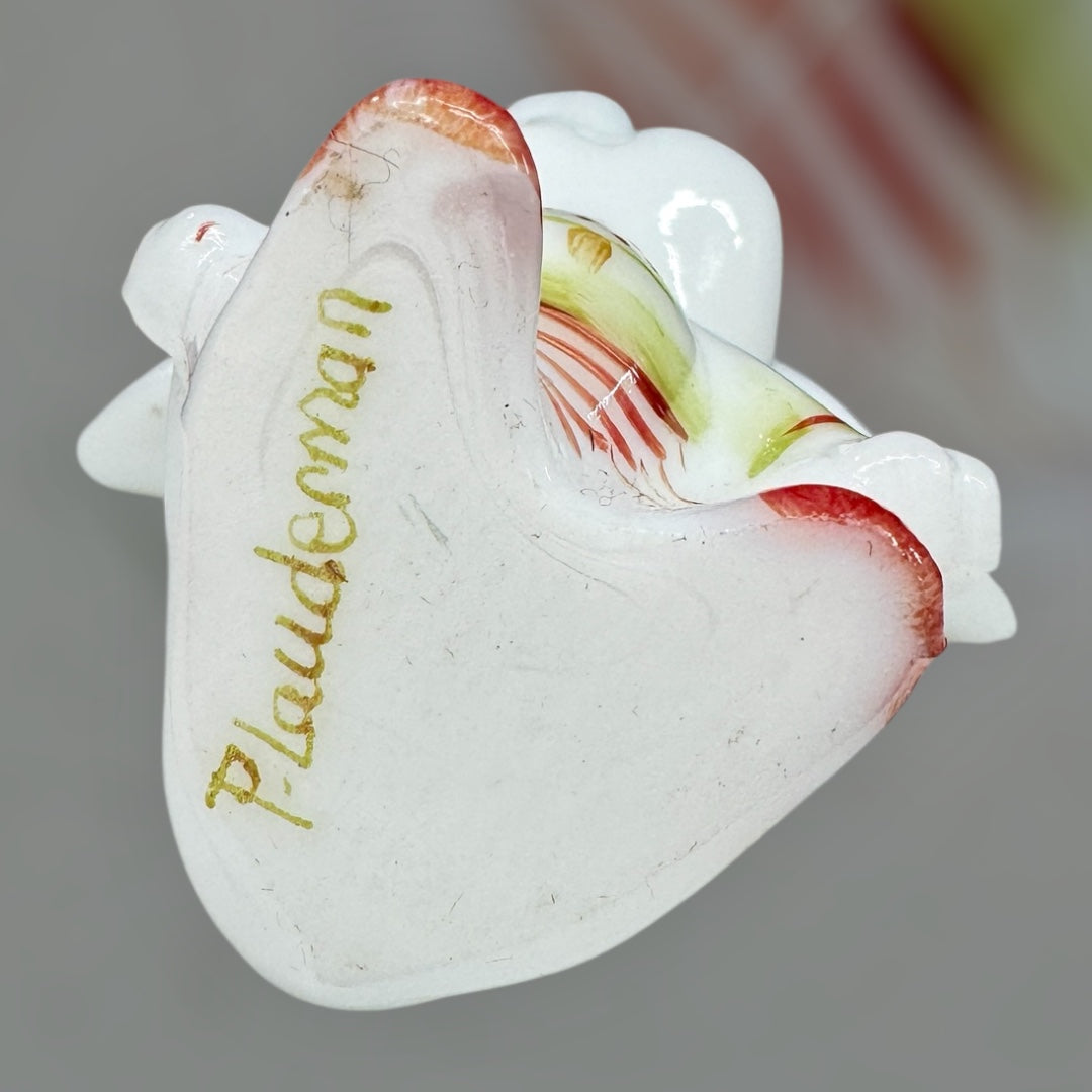 Fenton Christmas Mouse Figurine | Hand-Painted Fenton Glass Mouse | Holiday Collectible | Vintage Christmas Decor | Red & White Festive Figurine