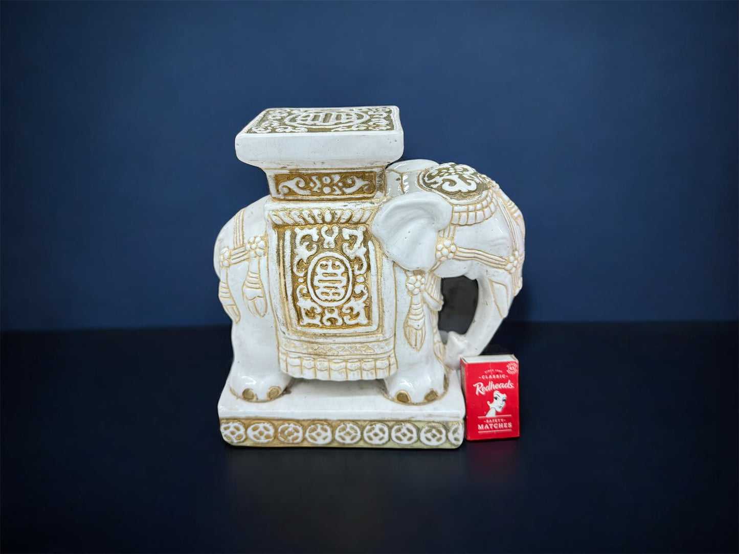 Vtg Ceramic Elephant Flower Pot Stand, Home Decor,garden decor