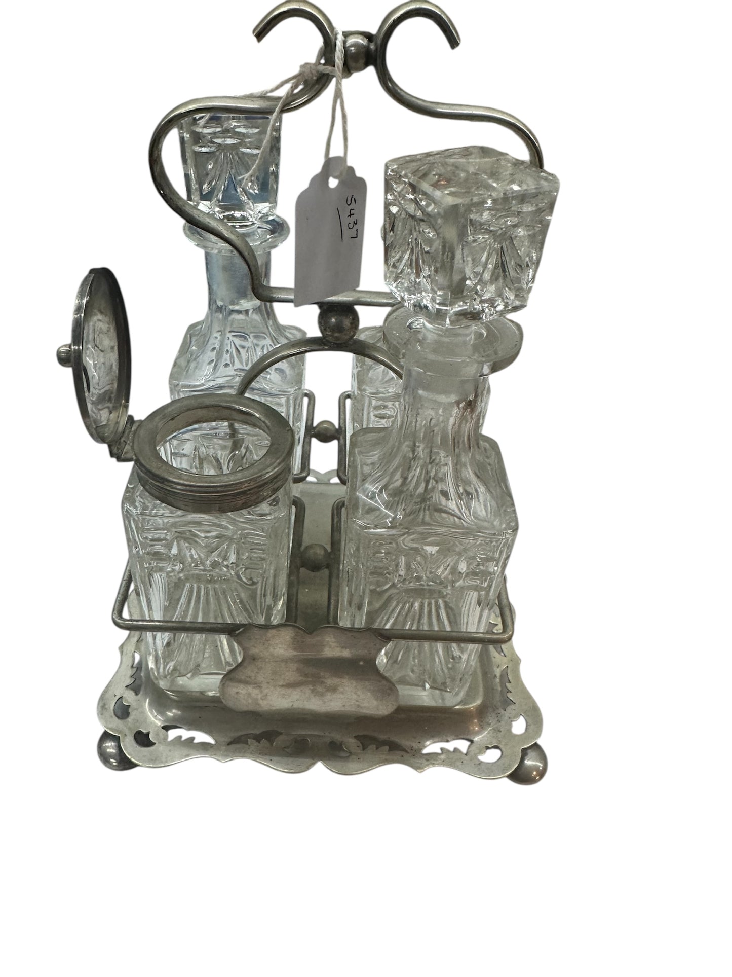 EPNS Cruet 3 Bottles and Mustard