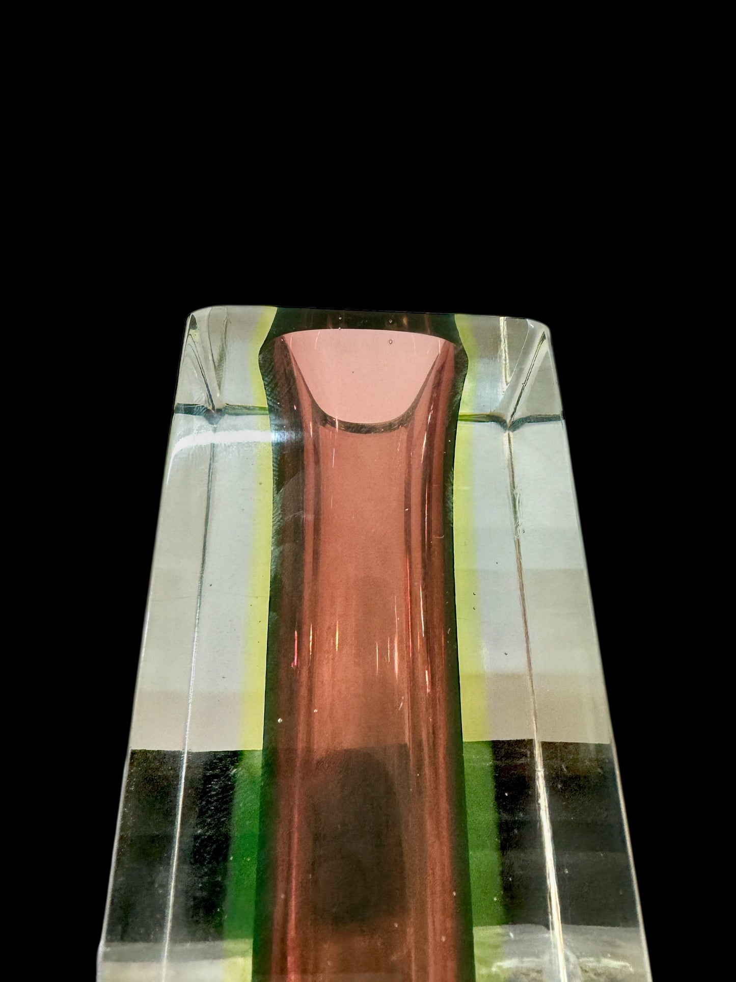 26cm Murano uranium Glass Sommerso Vase,uranium vase,murano vase,made in Italy