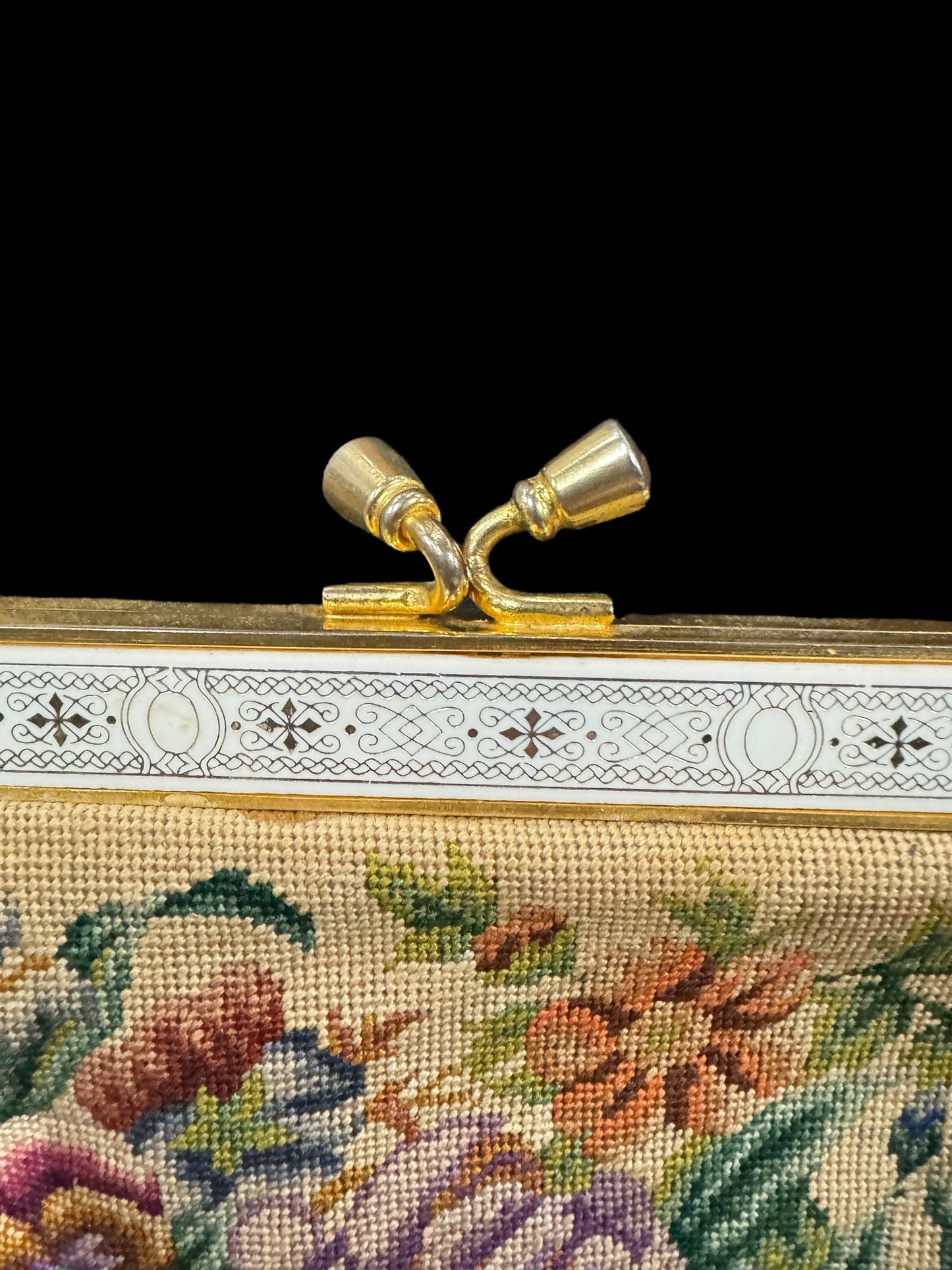 Victorian style Tapestry bag Floral Petit Point Double Sided,embroidered